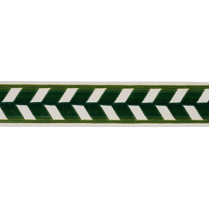 NASTRO IN VELLUTO CHEVRON STRIE | SMERALDO