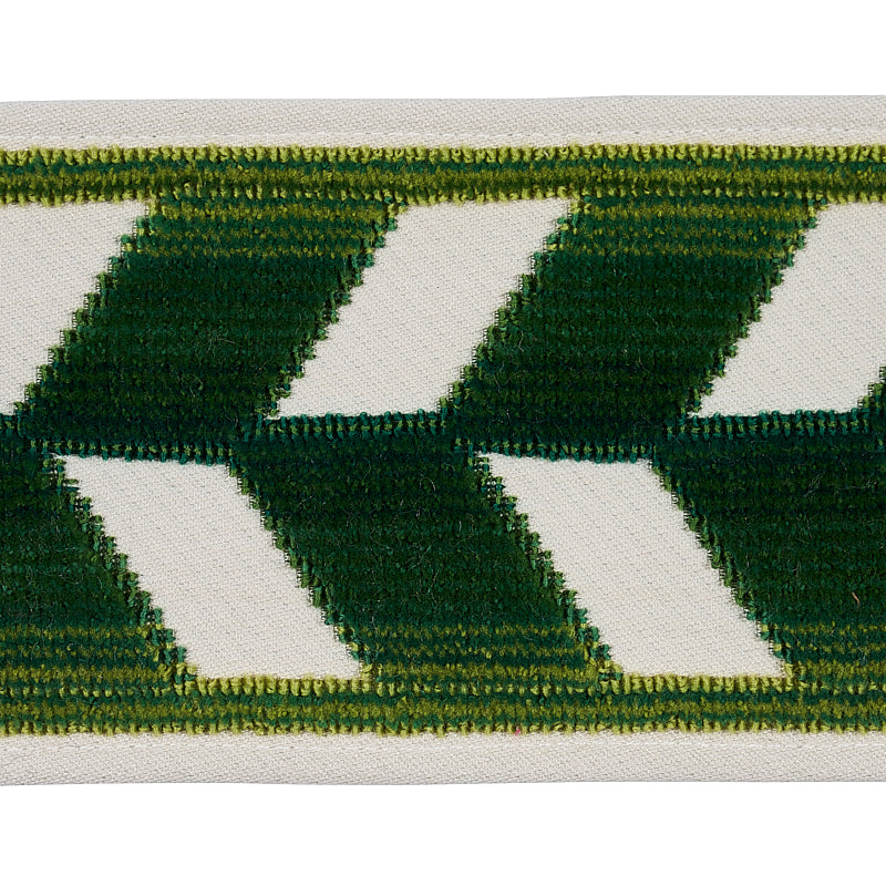 NASTRO IN VELLUTO CHEVRON STRIE | SMERALDO