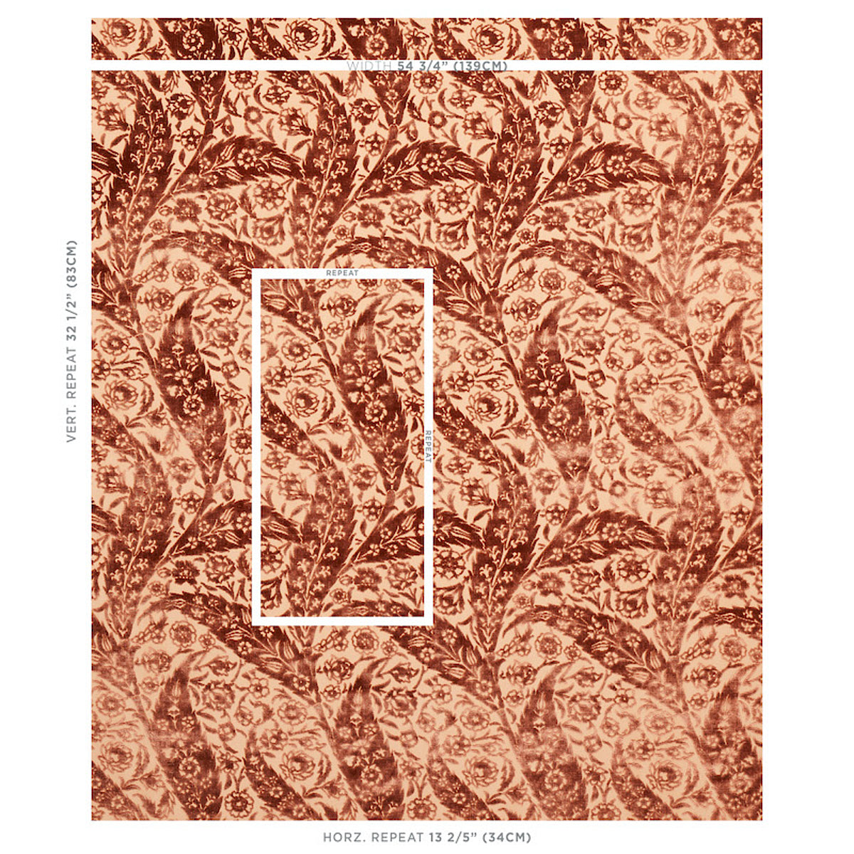 VELLUTO DI SETA SAZ PAISLEY | TERRACOTTA