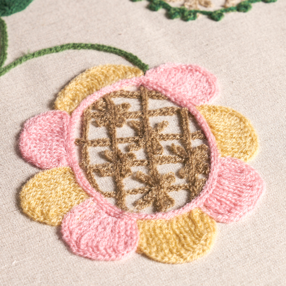 RICAMO MANDEVILLA | ROSA E VERDE