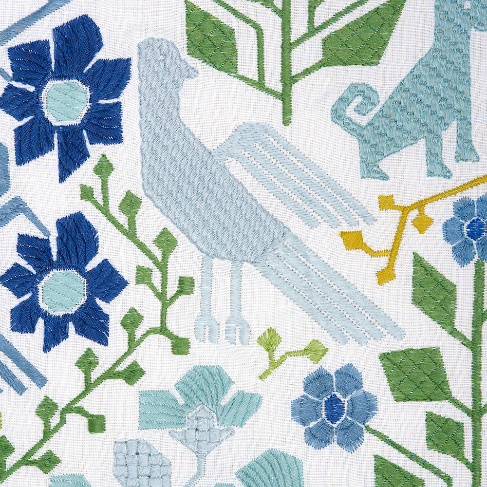 RICAMO LUPITA | VERDE BLU