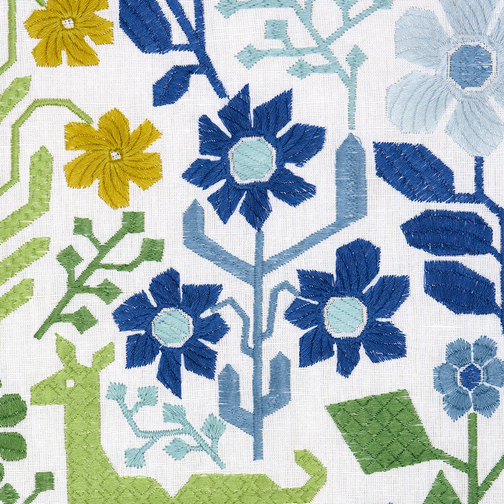 RICAMO LUPITA | VERDE BLU