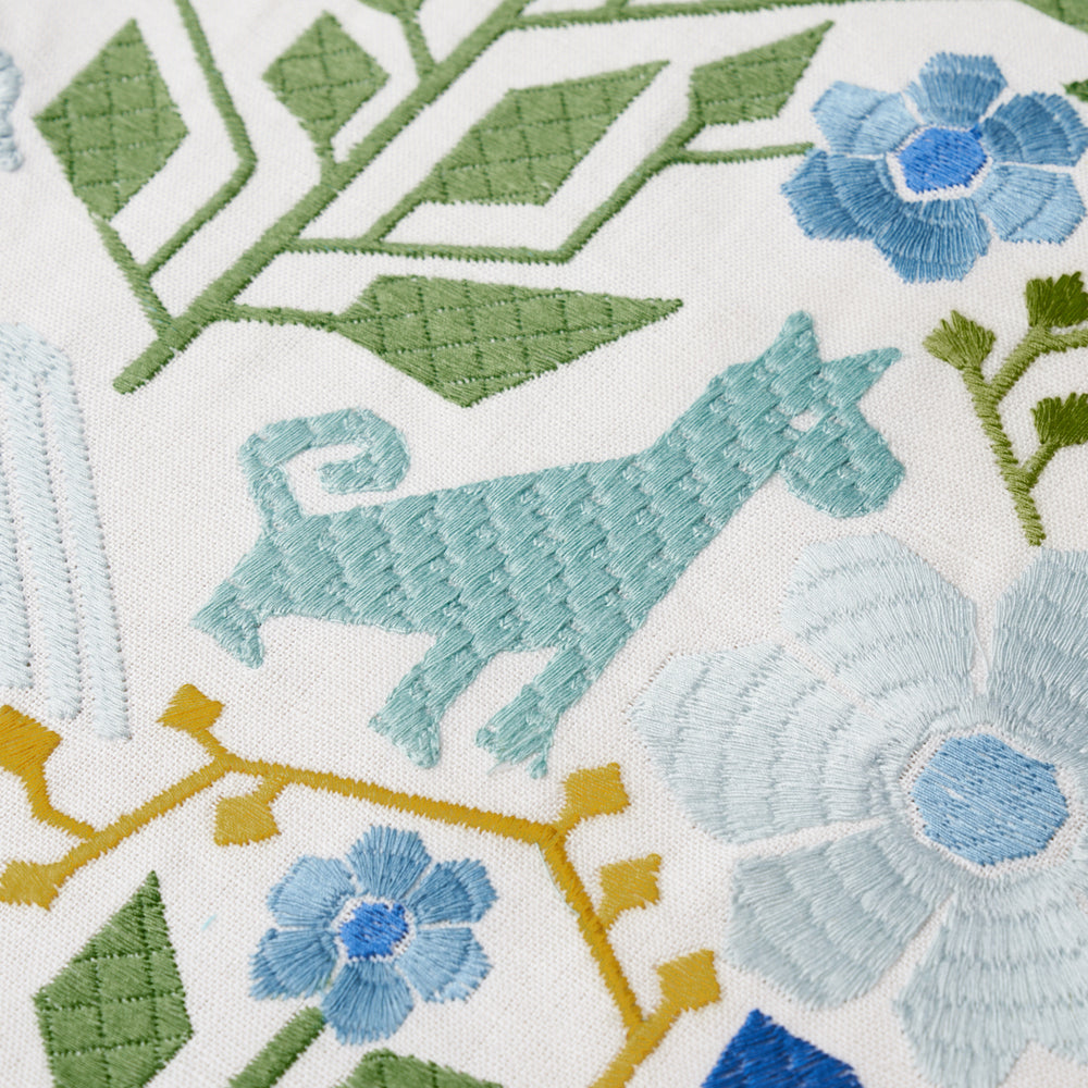 RICAMO LUPITA | VERDE BLU