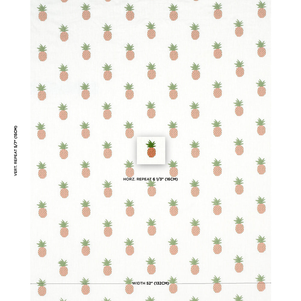 RICAMO ANANAS | ALBICOCCA SU AVORIO