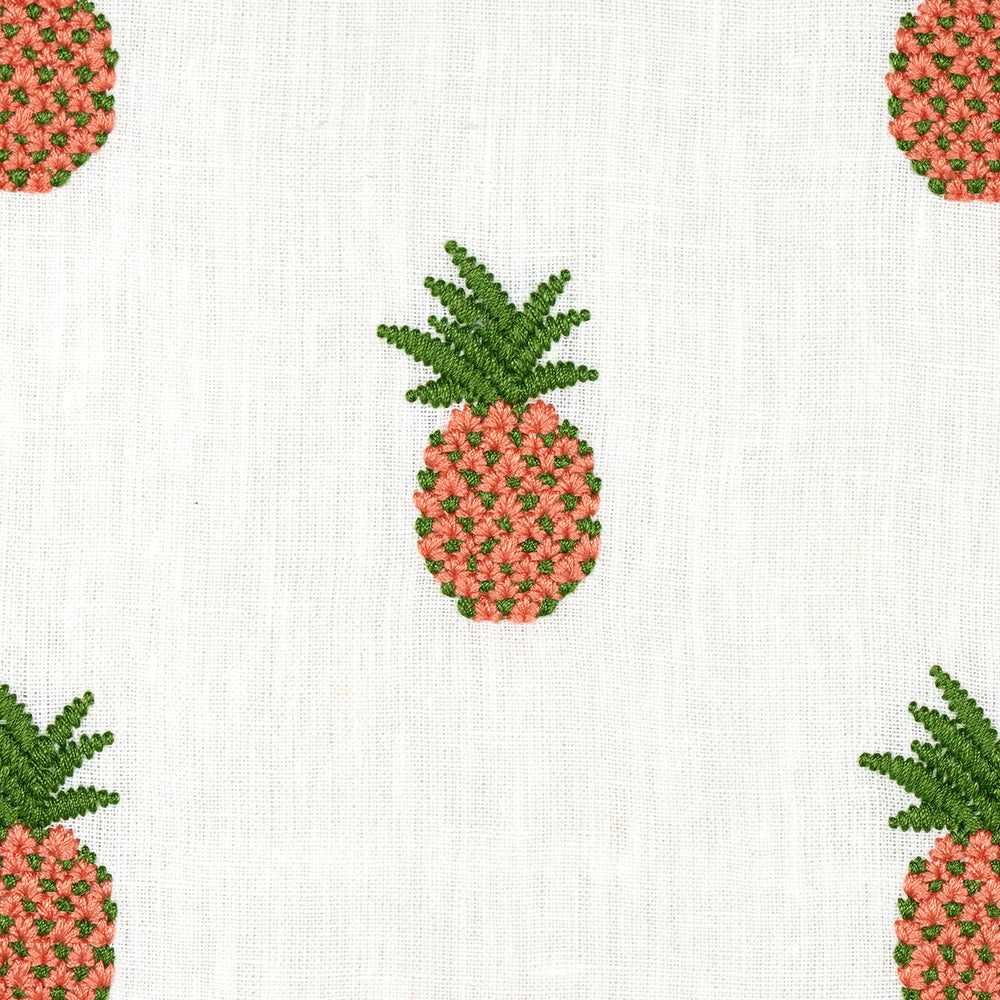 RICAMO ANANAS | ALBICOCCA SU AVORIO