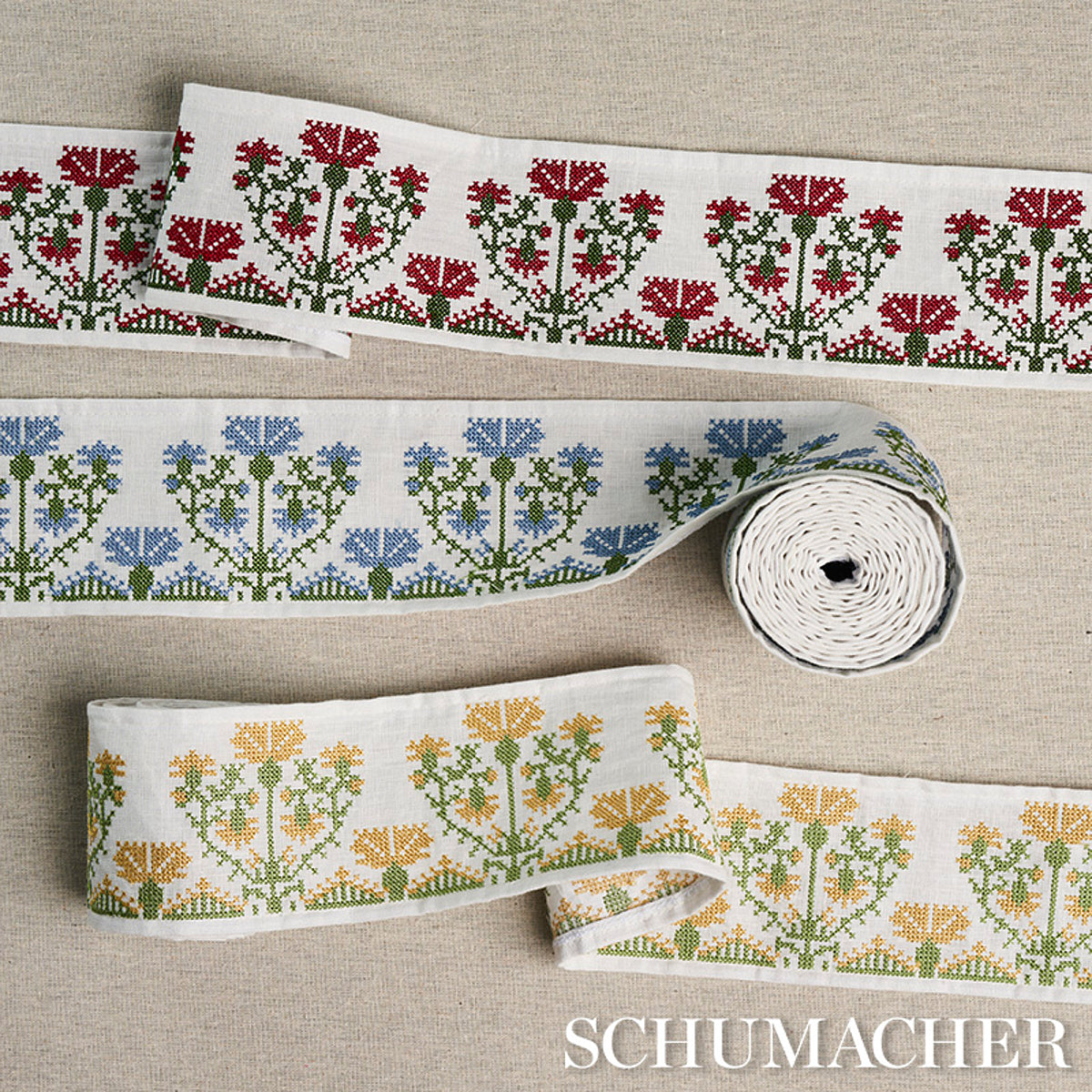 CUSTIS EMBROIDERED TAPE | Claret
