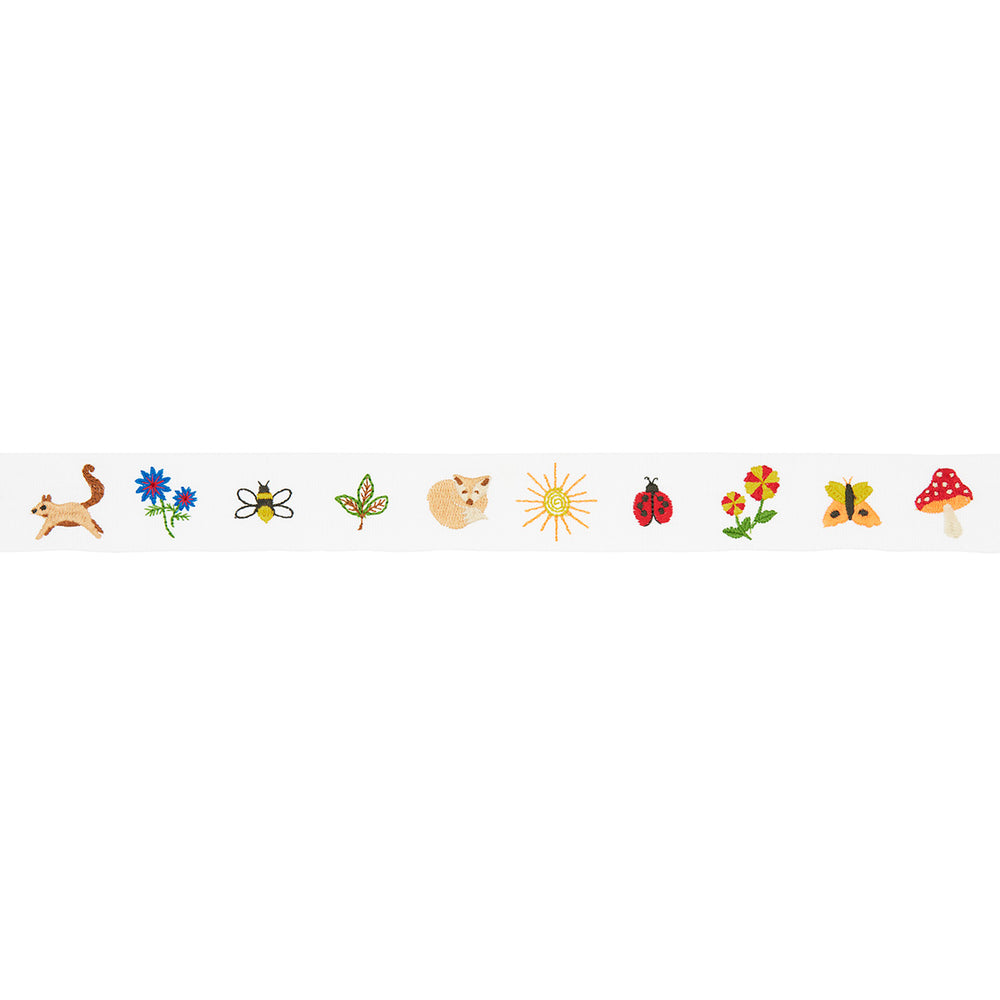 Nastro ricamato Tiny Things | MULTI SU AVORIO