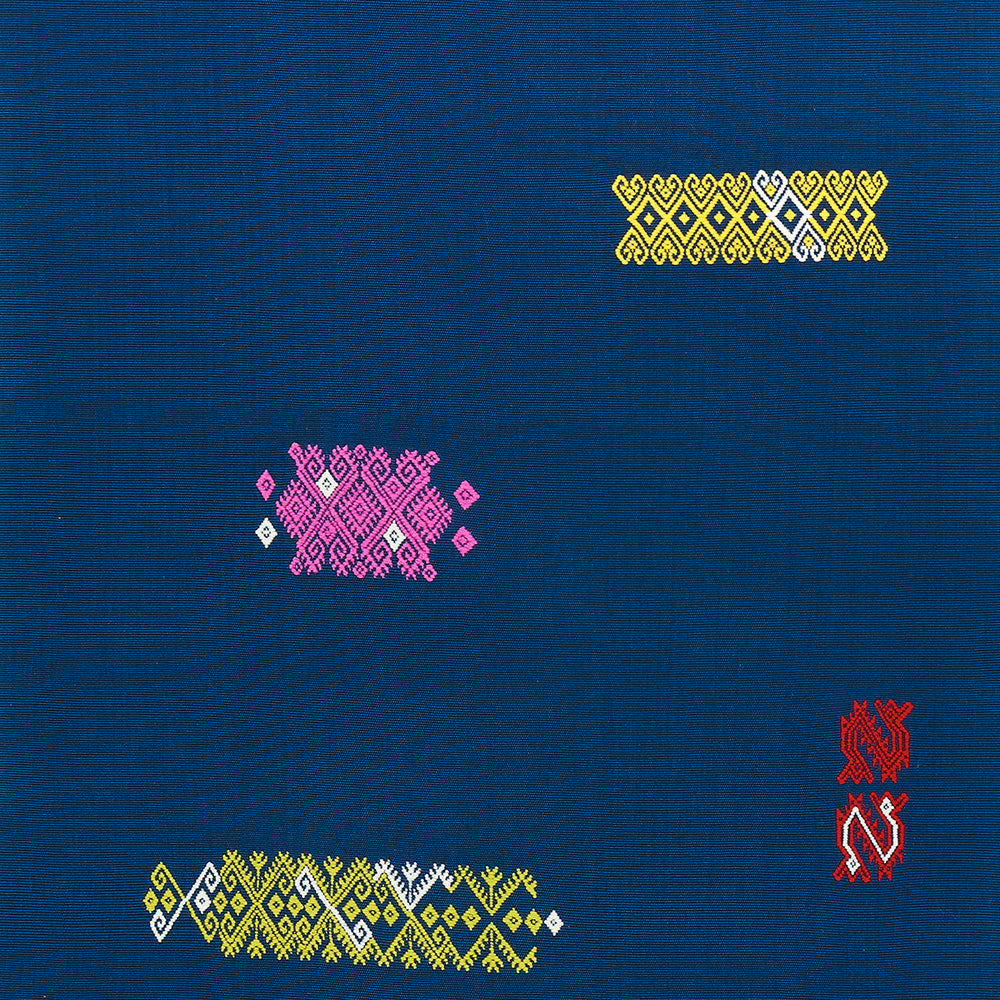 PANNELLO TESSUTO A MANO BALAMIL | MULTI SUL BLU MARINO