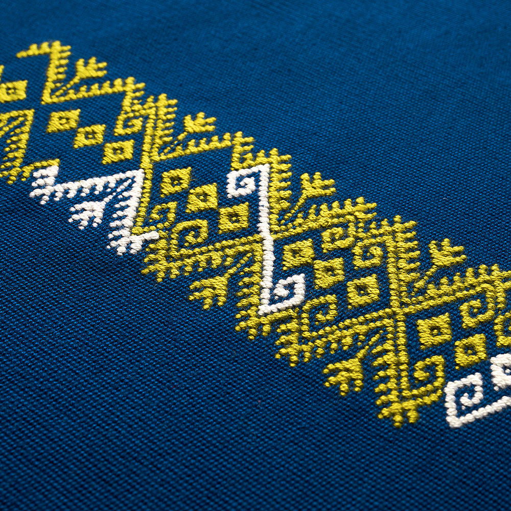 PANNELLO TESSUTO A MANO BALAMIL | MULTI SUL BLU MARINO