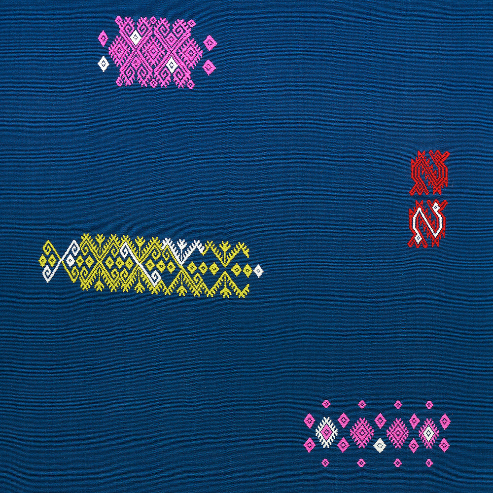 PANNELLO TESSUTO A MANO BALAMIL | MULTI SUL BLU MARINO