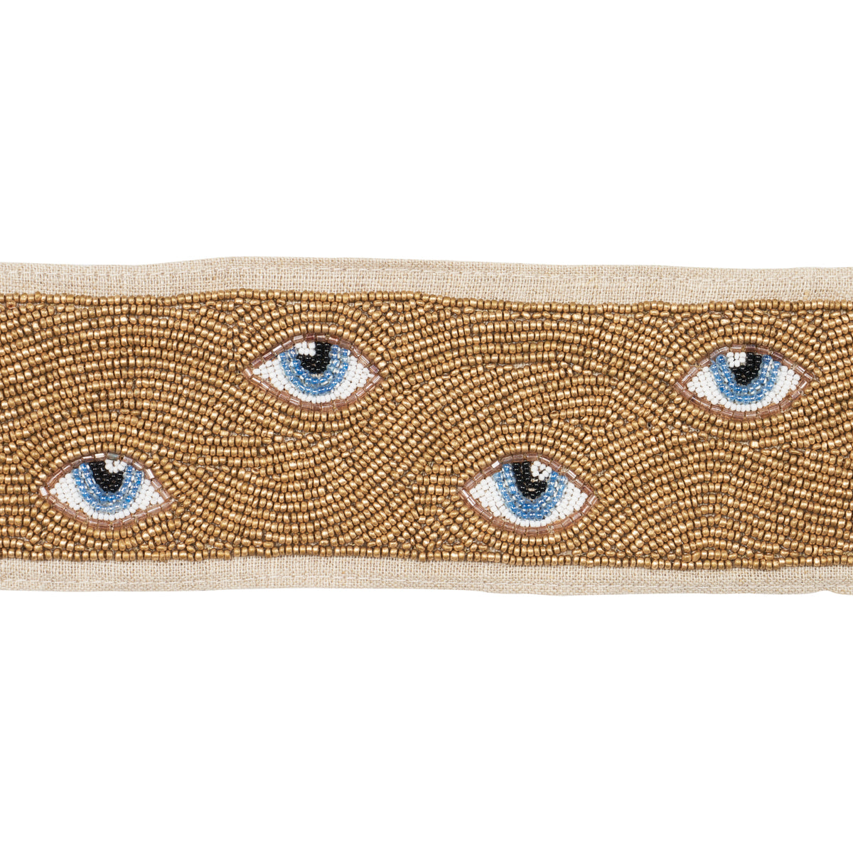 NASTRO CON PERLINE OCCHIO DELLA MENTE | BLU E ORO