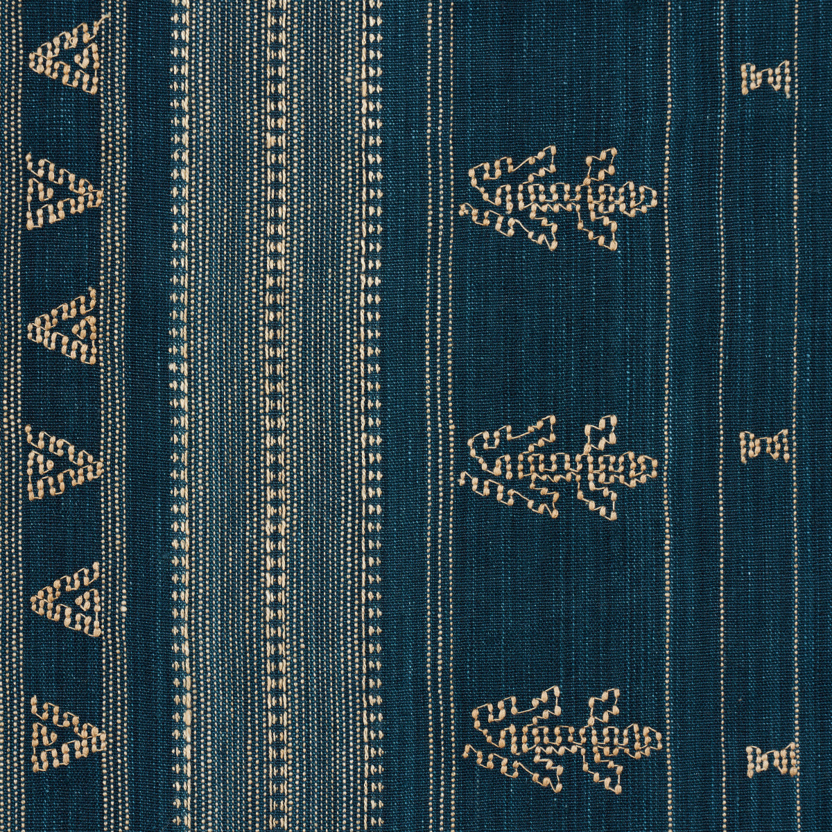 NIMA EMBROIDERED COTTON LINEN | Indigo
