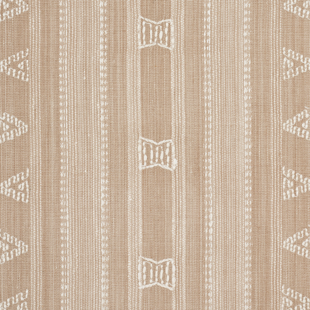 NIMA EMBROIDERED COTTON LINEN | Tan