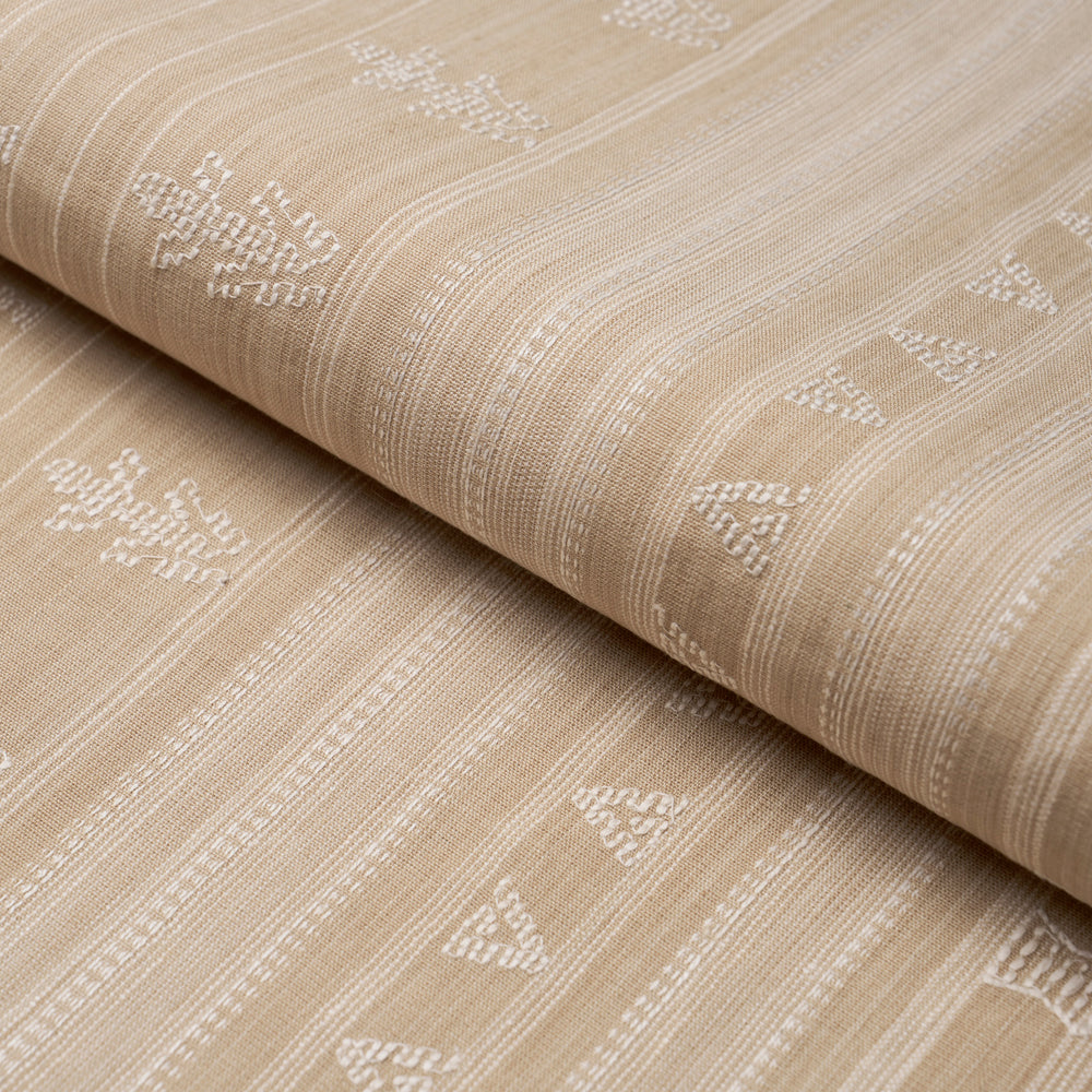 NIMA EMBROIDERED COTTON LINEN | Tan
