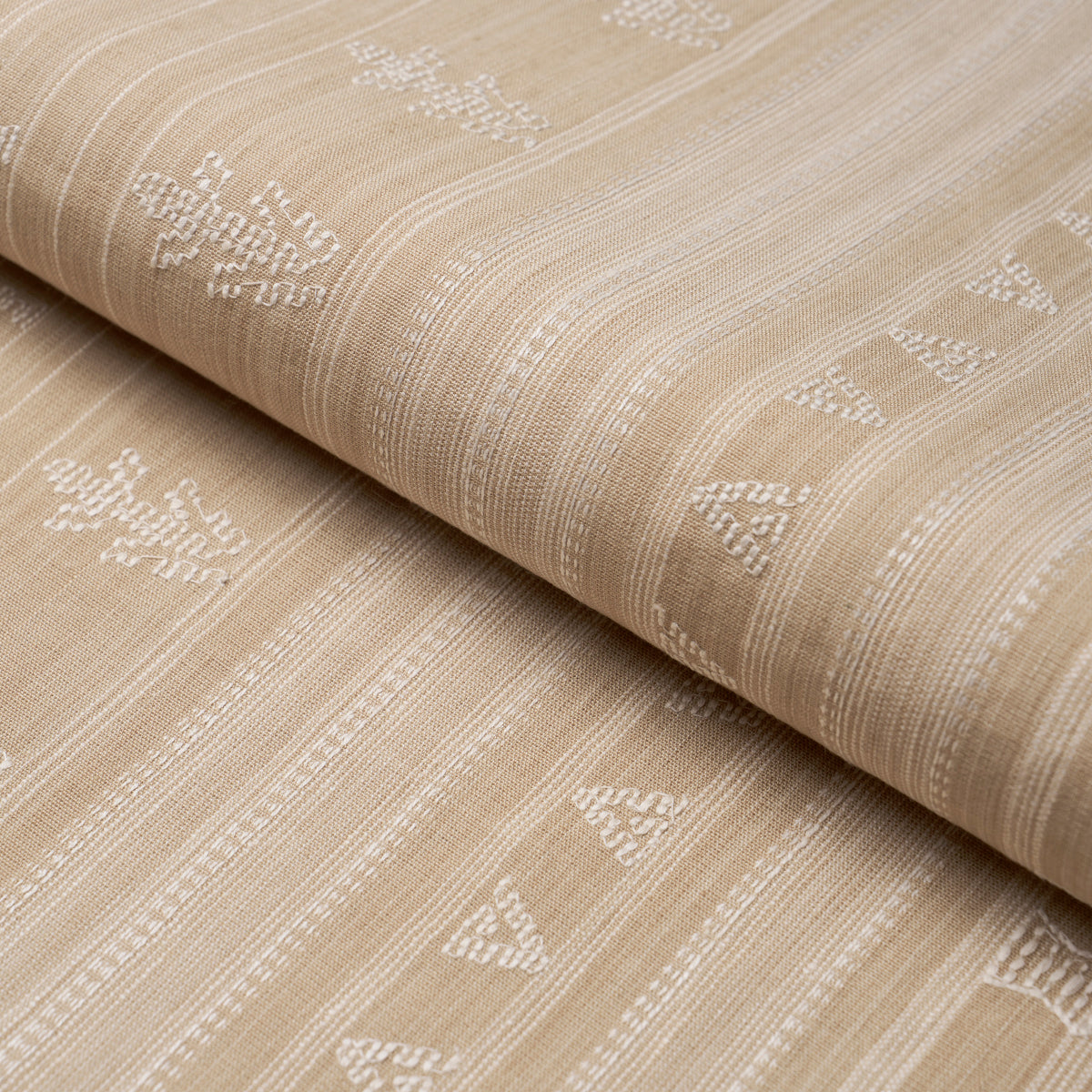 NIMA EMBROIDERED COTTON LINEN | Tan