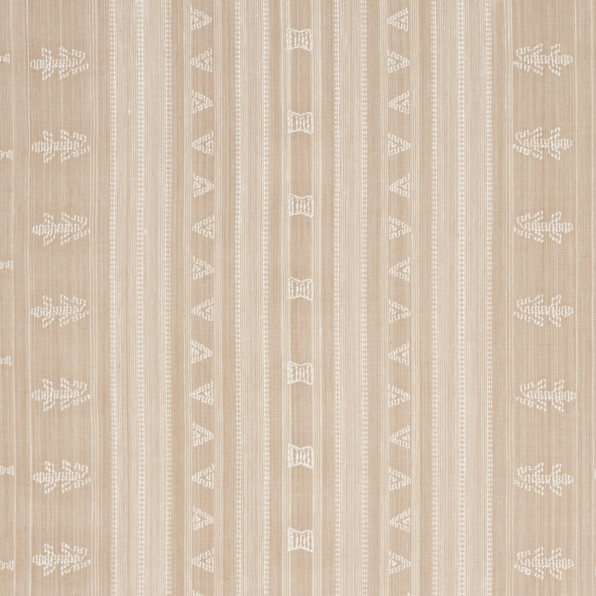NIMA EMBROIDERED COTTON LINEN | Tan