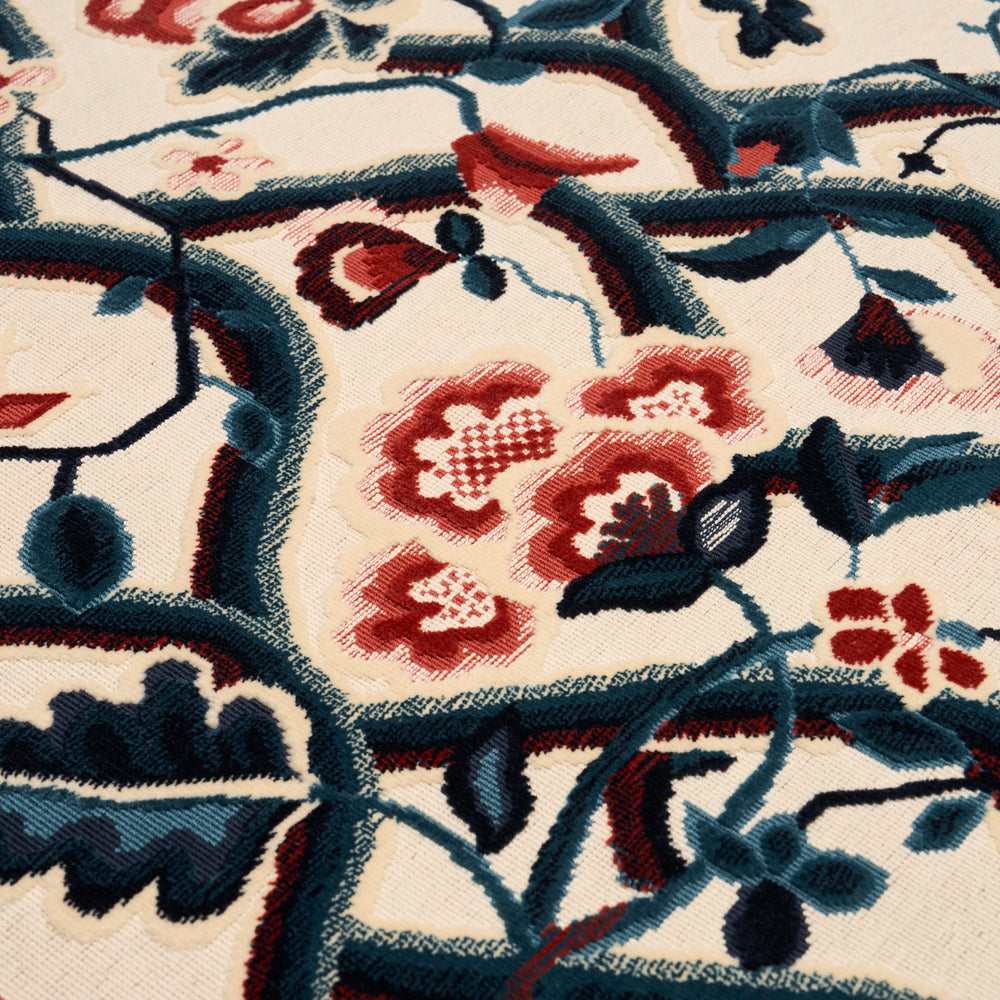 JACOBEAN GARDEN VELVET | Cinnabar & Peacock