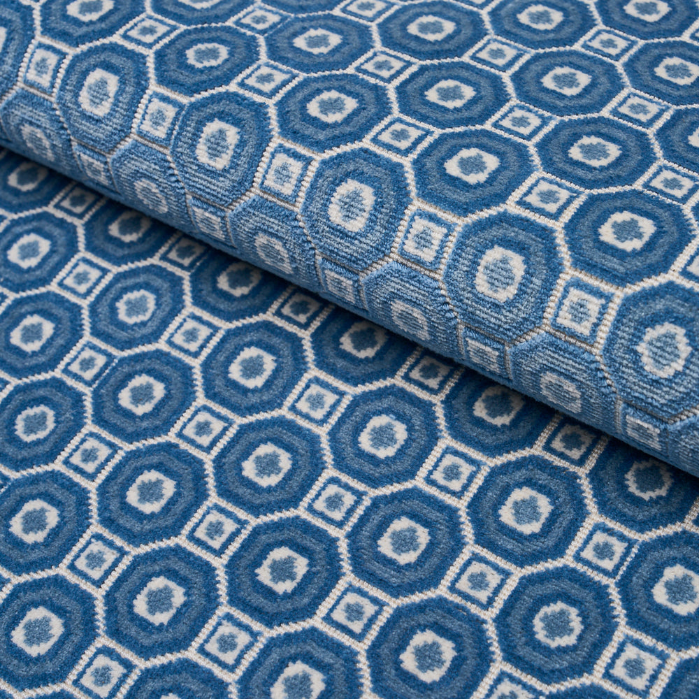 TRIANON CUT VELVET | Azur