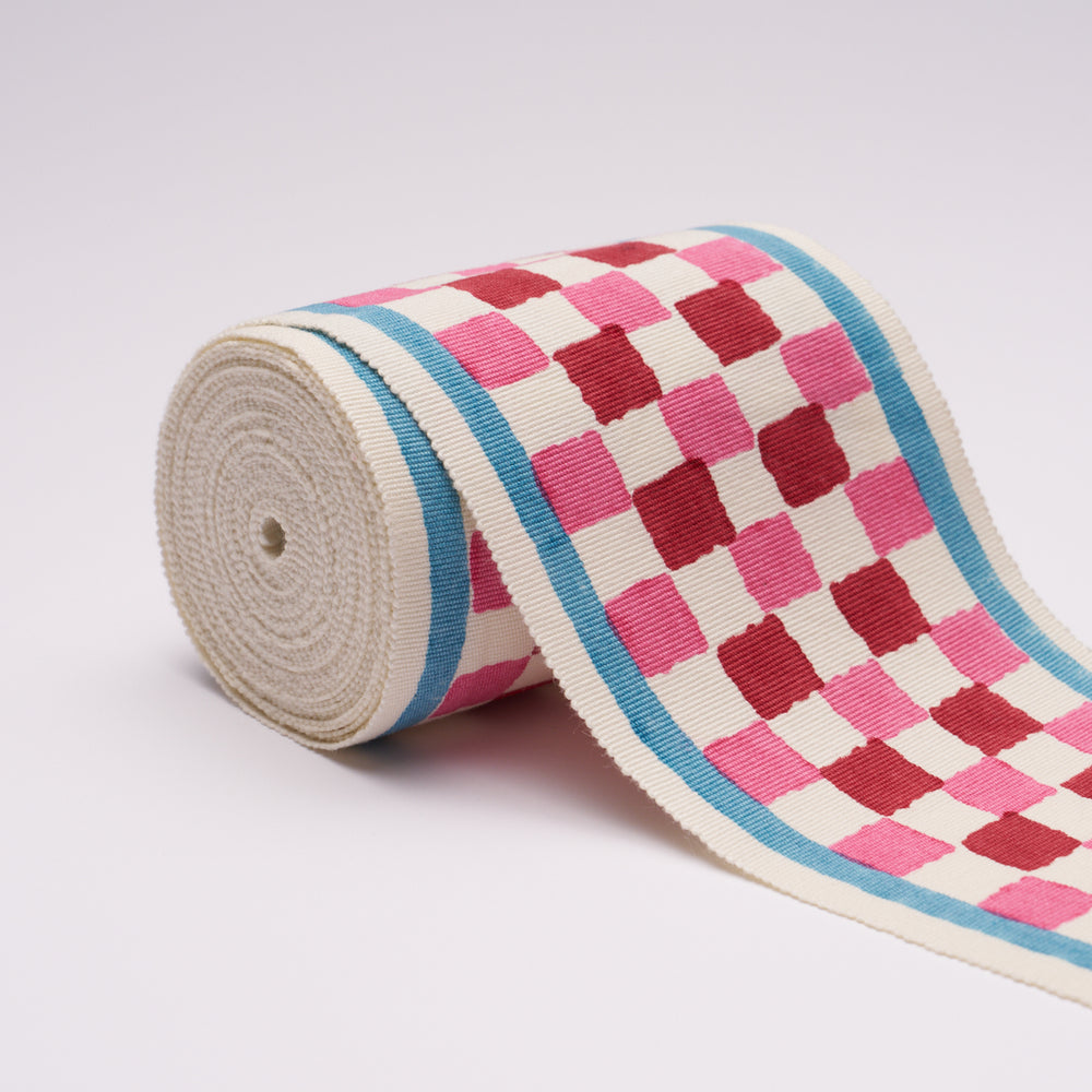 CHEQUER HAND BLOCK TRIM | Pink