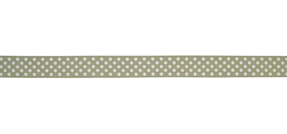 DOTTED EMBROIDERED TAPE | Sage