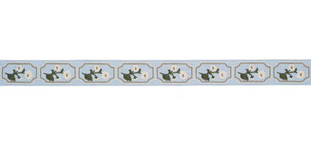 JOLIE HAND EMBROIDERED TAPE | Sky