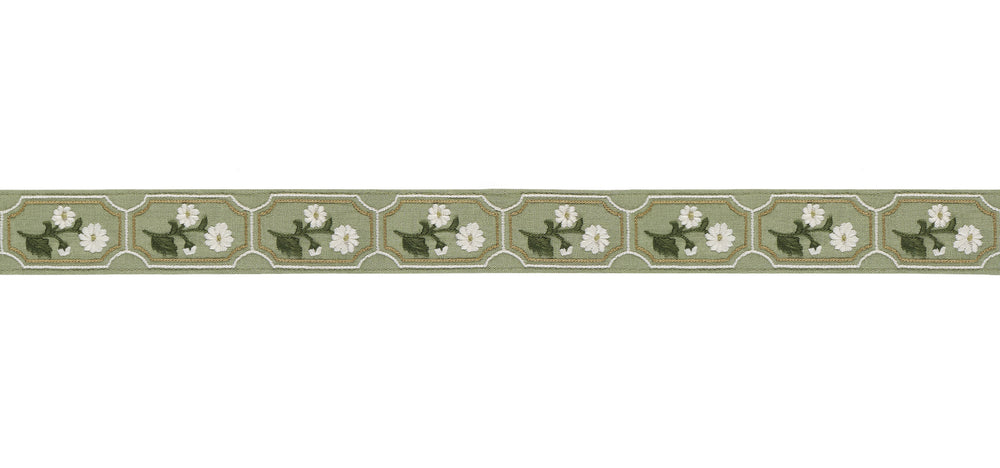 JOLIE HAND EMBROIDERED TAPE | Green