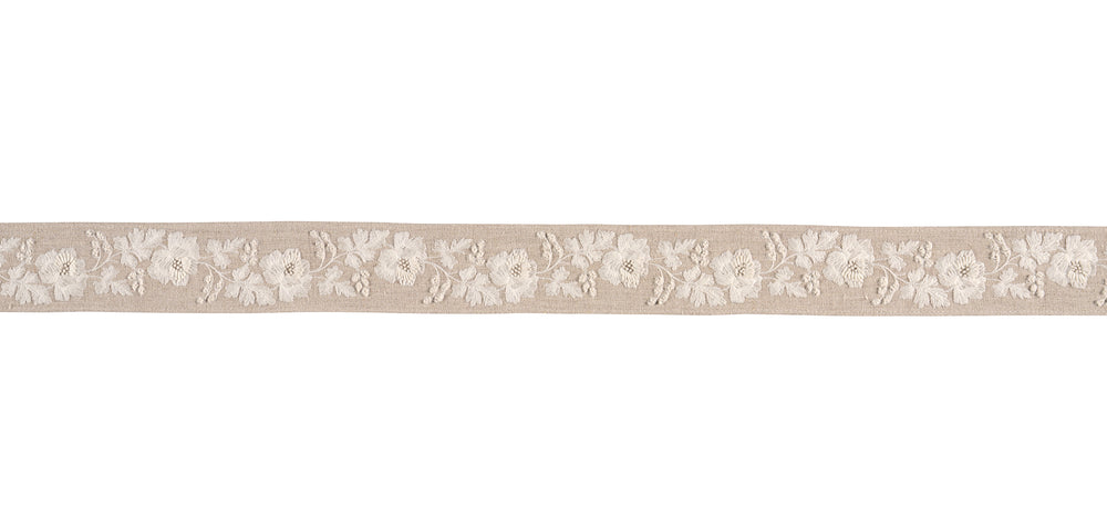 ELISE HAND-EMBROIDERED TAPE | Natural