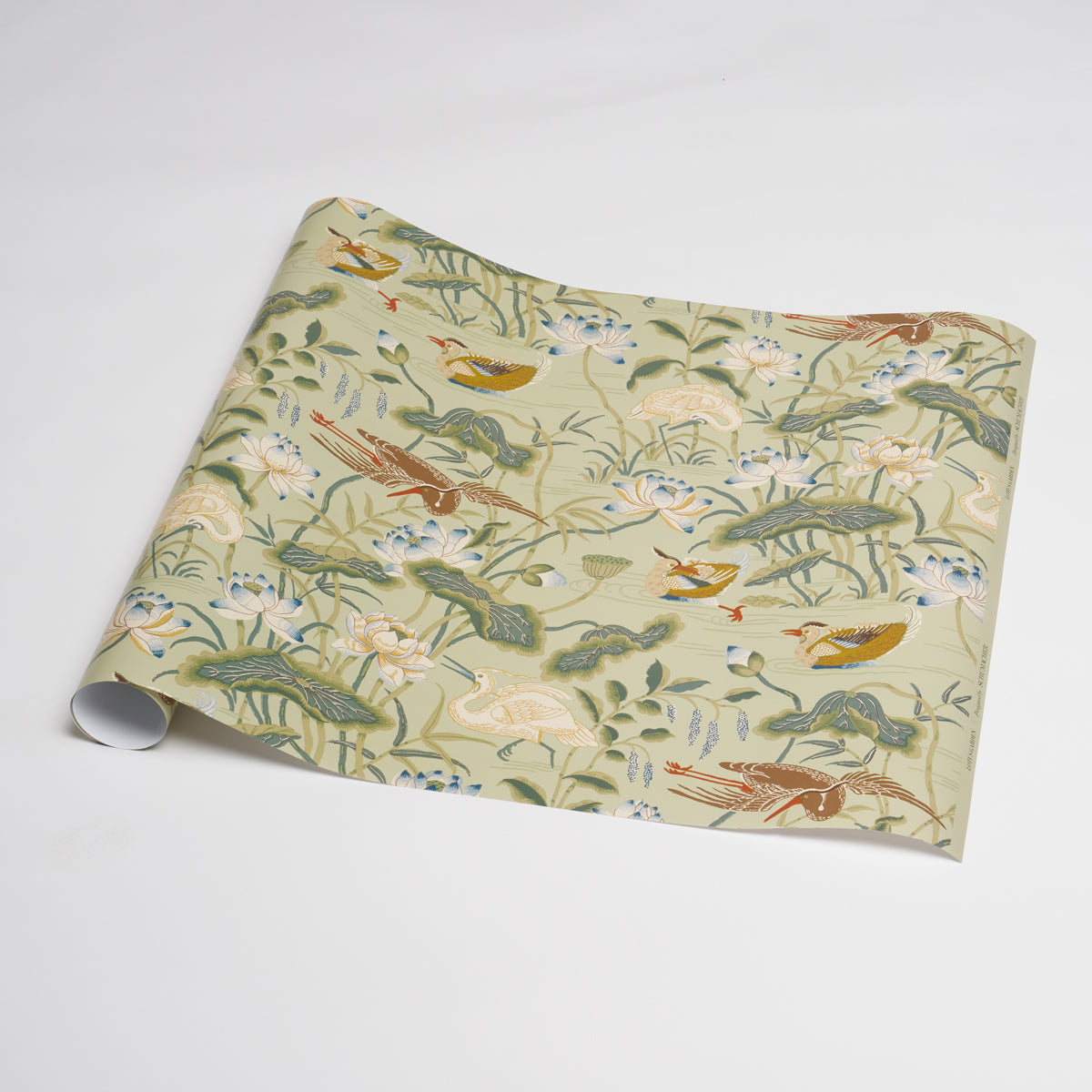 Lotus Garden Wrapping Paper - Aqua