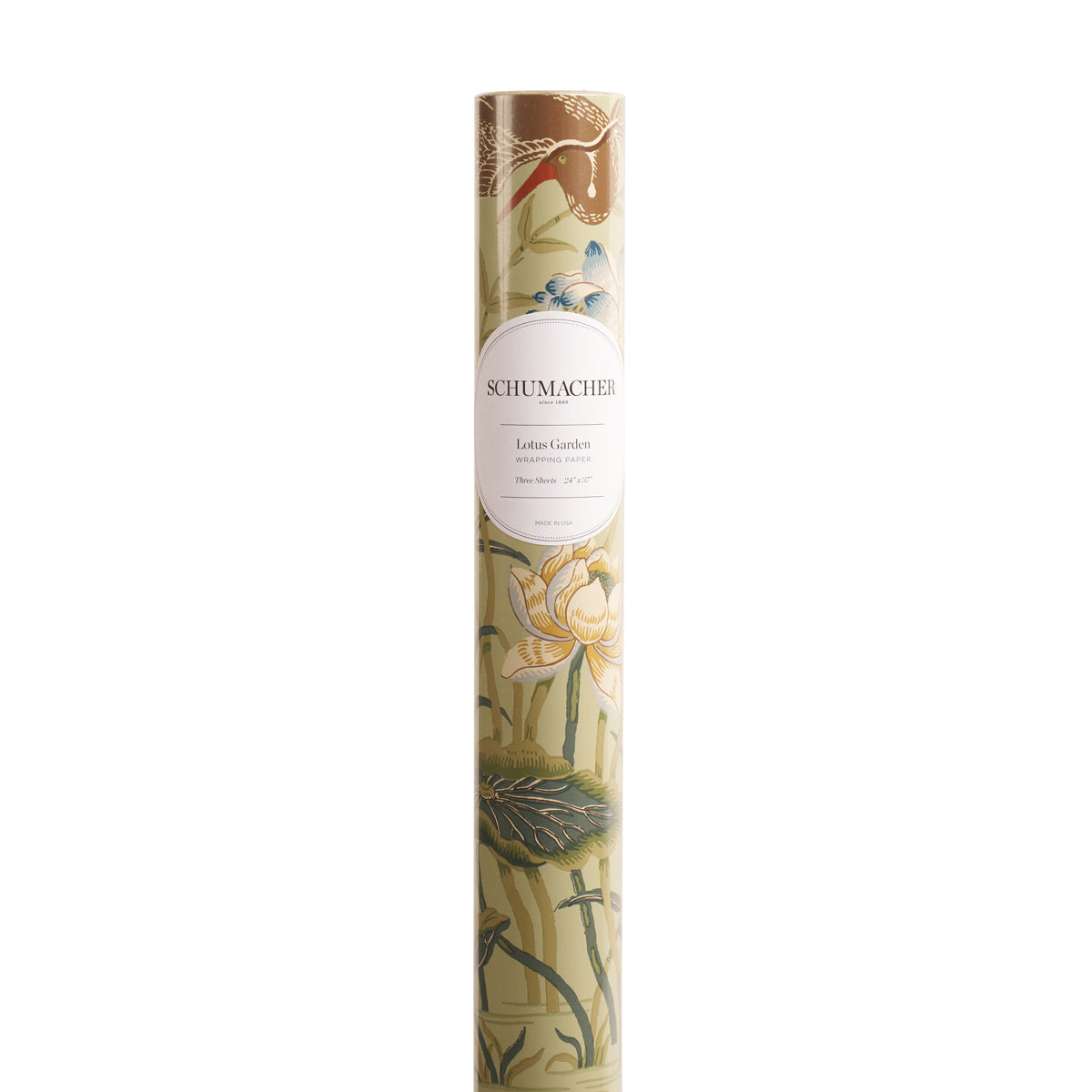 Lotus Garden Wrapping Paper - Aqua