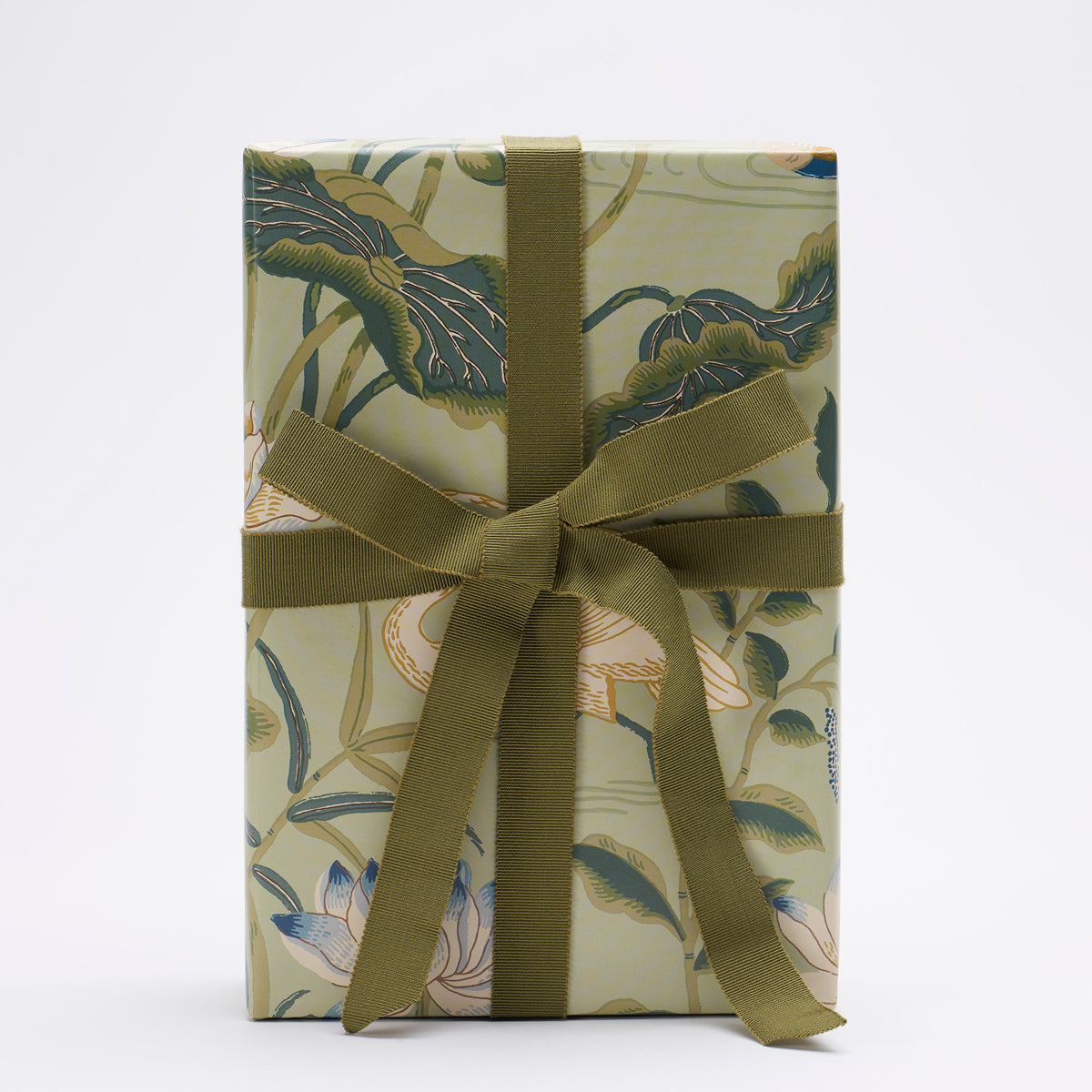 Lotus Garden Wrapping Paper - Aqua