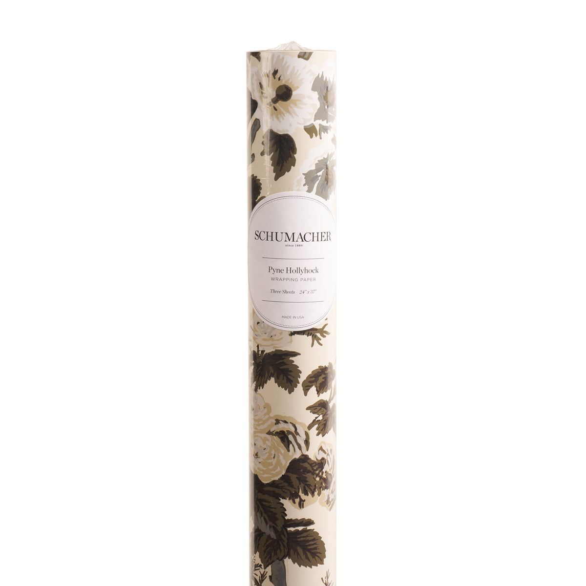 Pyne Hollyhock Wrapping Paper - Charcoal