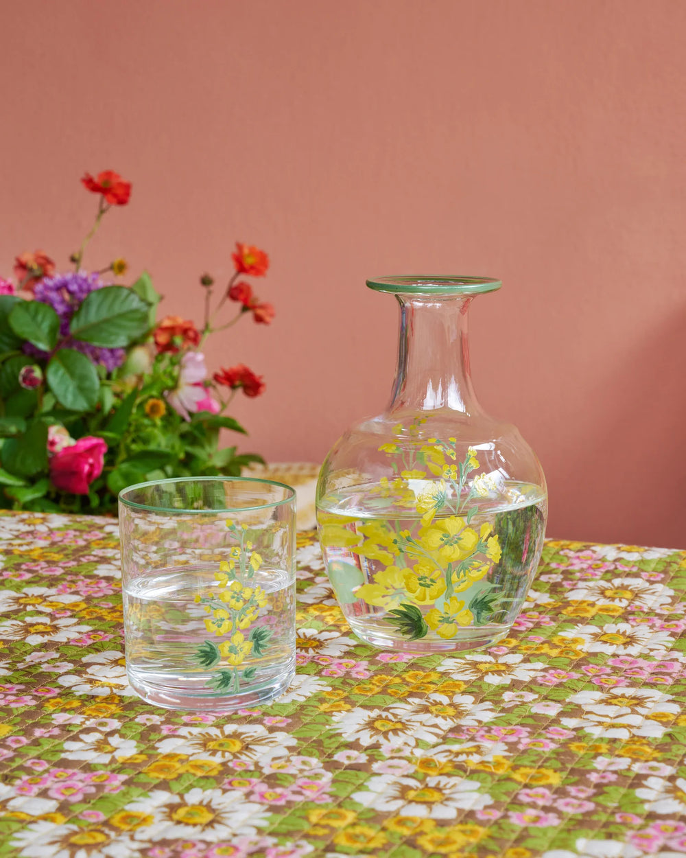 Cabana | Murano Primrose Hand-Painted Bedside Set