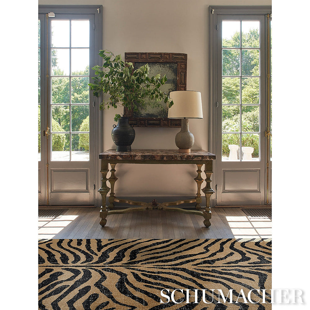 Zebre Hand-Knotted Rug | Brown & Black