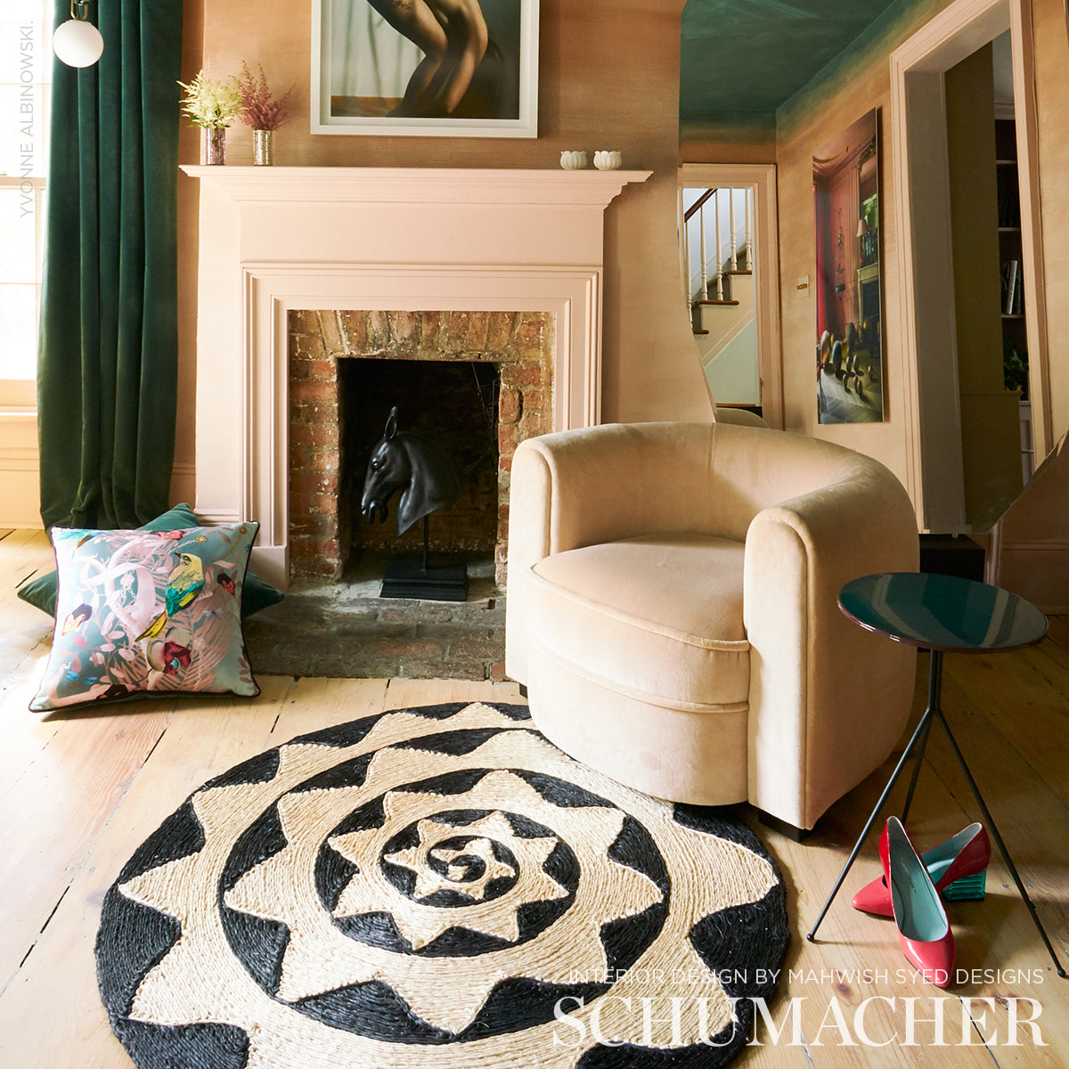 Tappeto Espirale | NATURALE/NERO