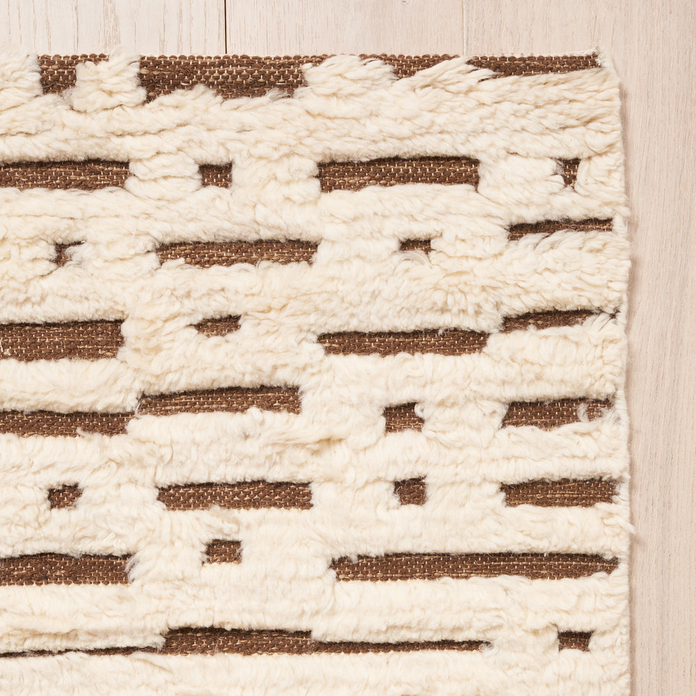 Abstract Ikat Rug | Ivory & Brown