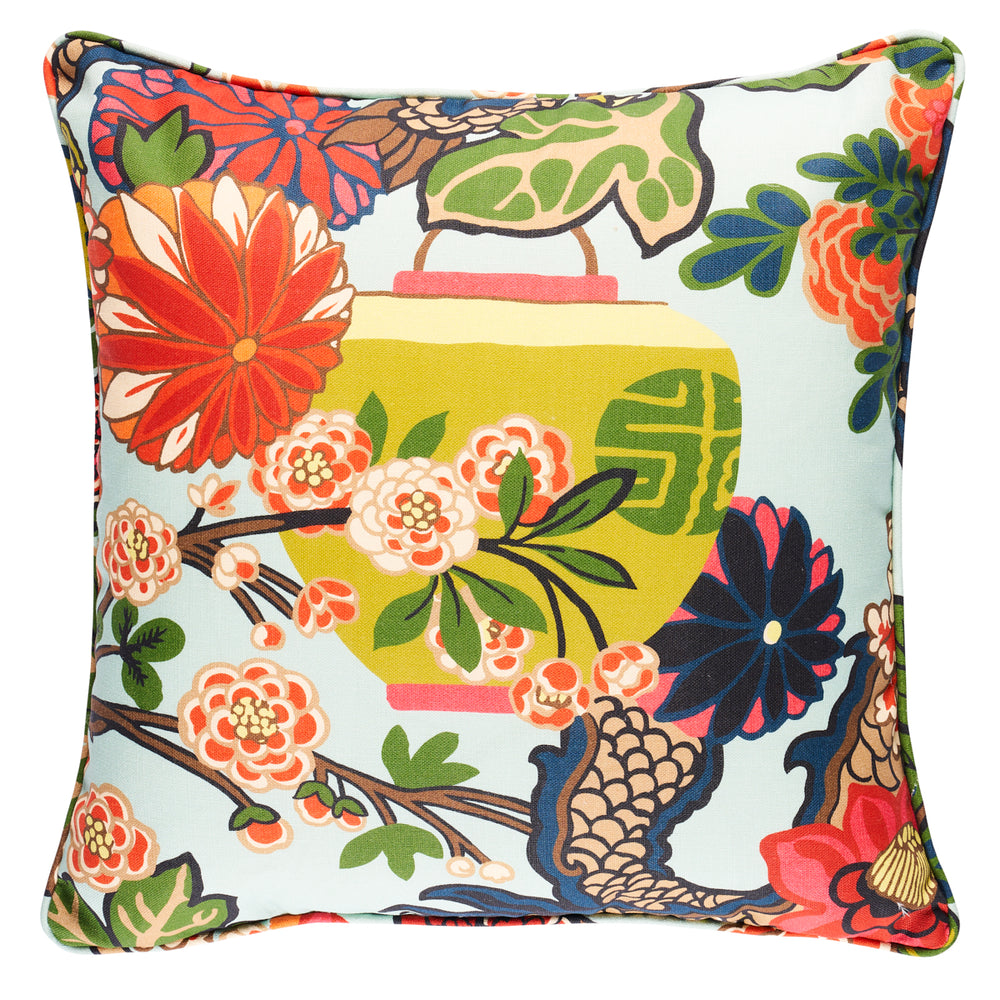 Chiang Mai Dragon I/O Pillow - Aquamarine