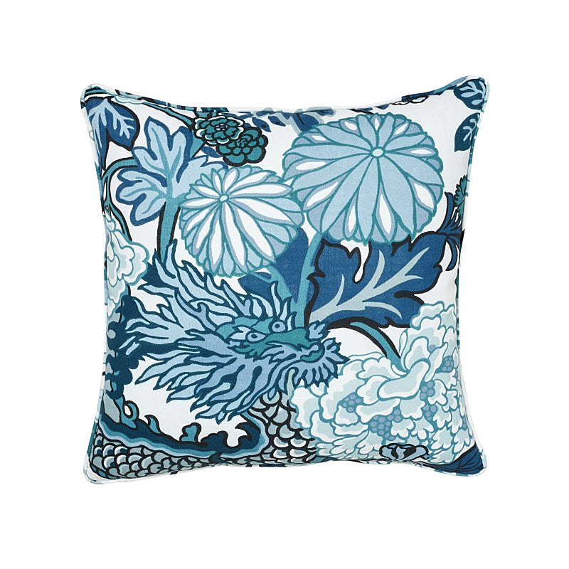 Chiang Mai Dragon I/O Pillow - China Blue