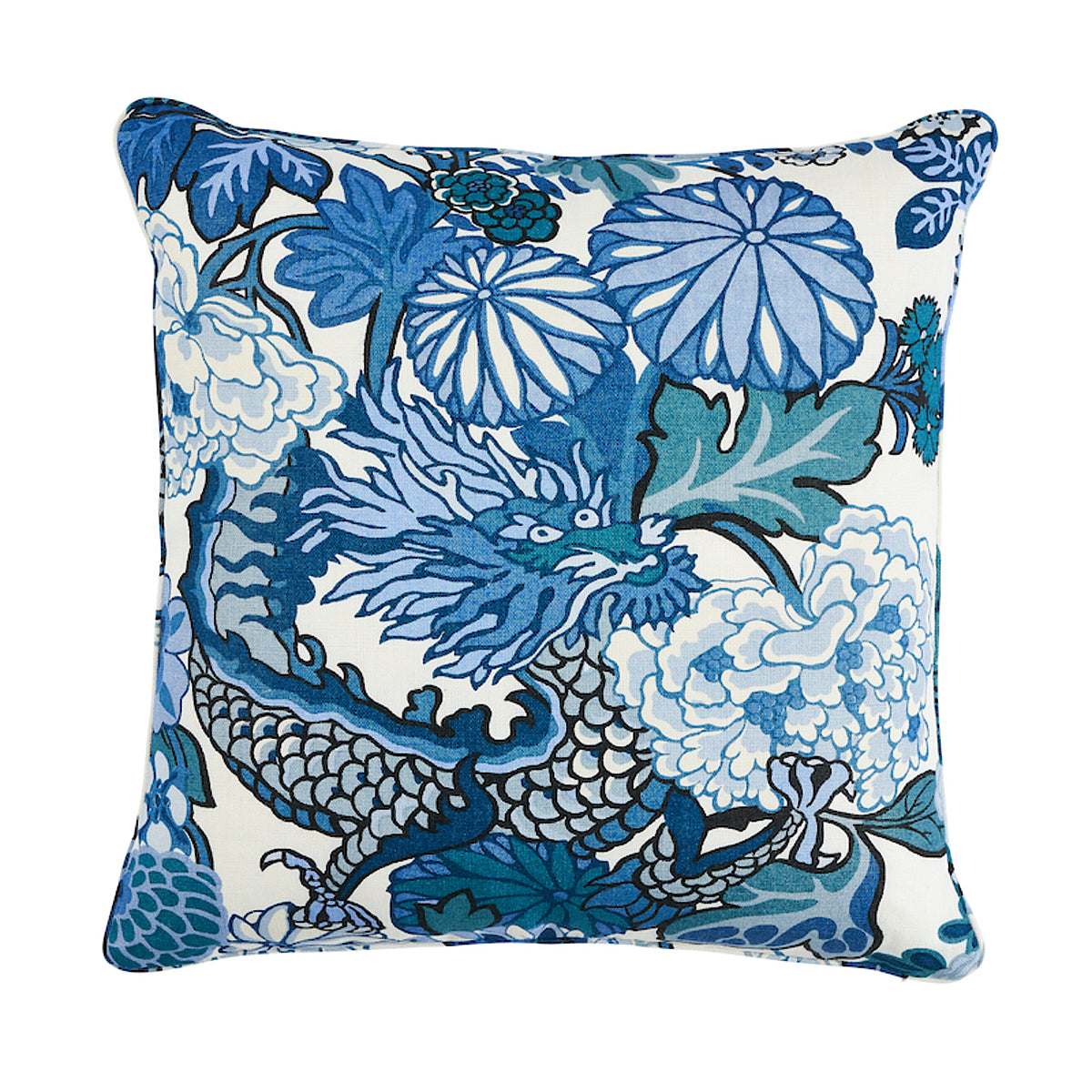 Chiang Mai Dragon I/O Pillow - China Blue