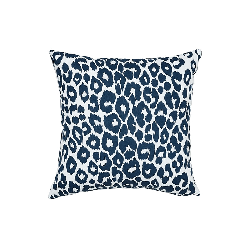 Iconic Leopard I/O Pillow - Navy