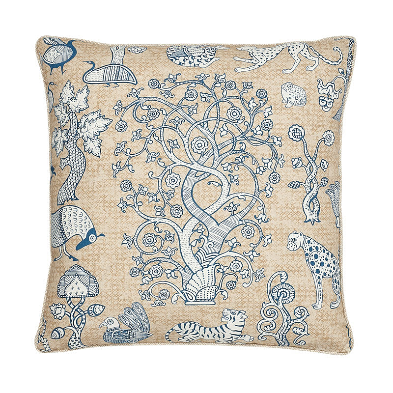 Cuscino Animalia | Blu e naturale
