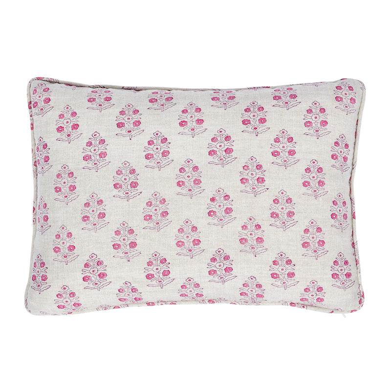 Cuscino con stampa bloccata a mano Aditi | Rosa