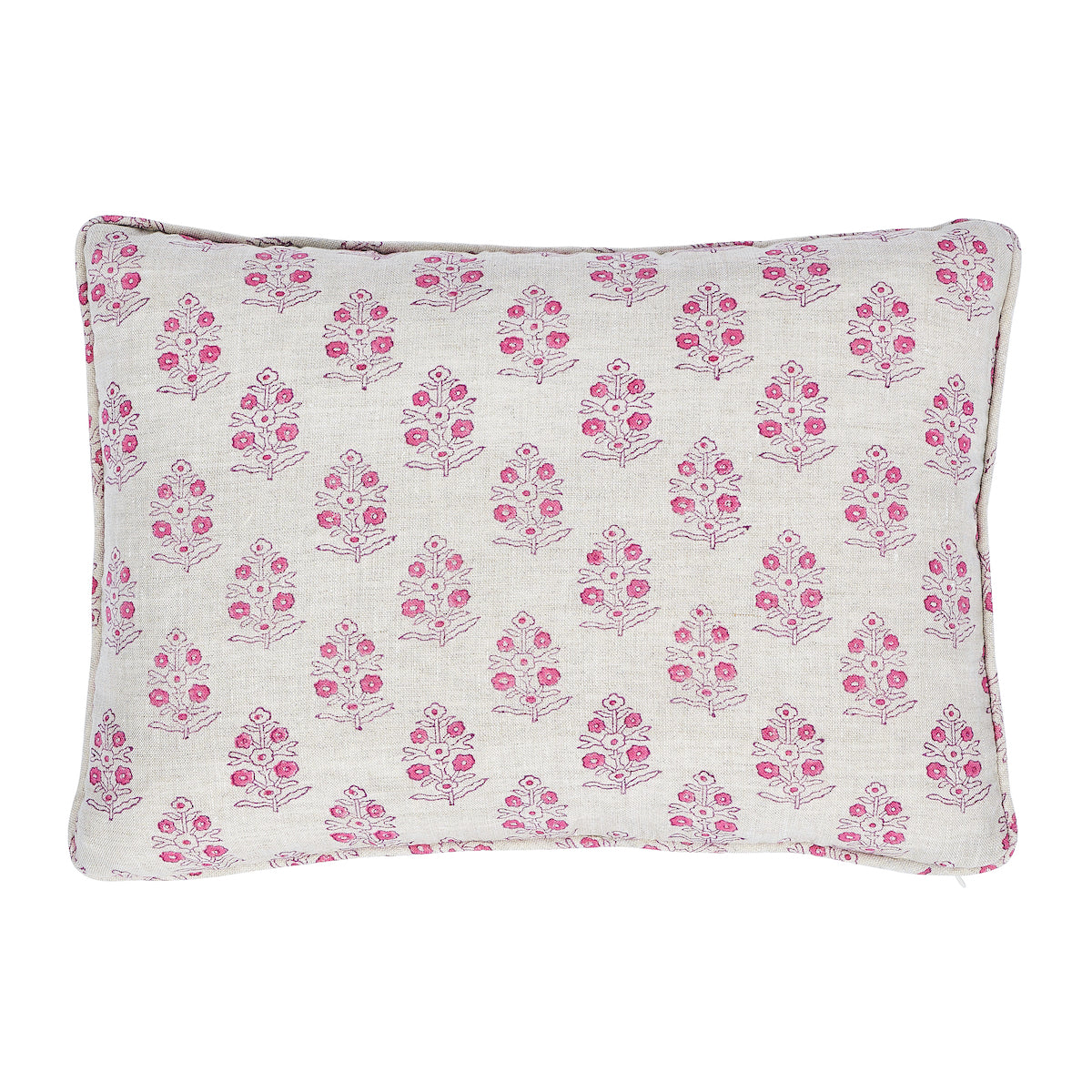 Cuscino con stampa bloccata a mano Aditi | Rosa