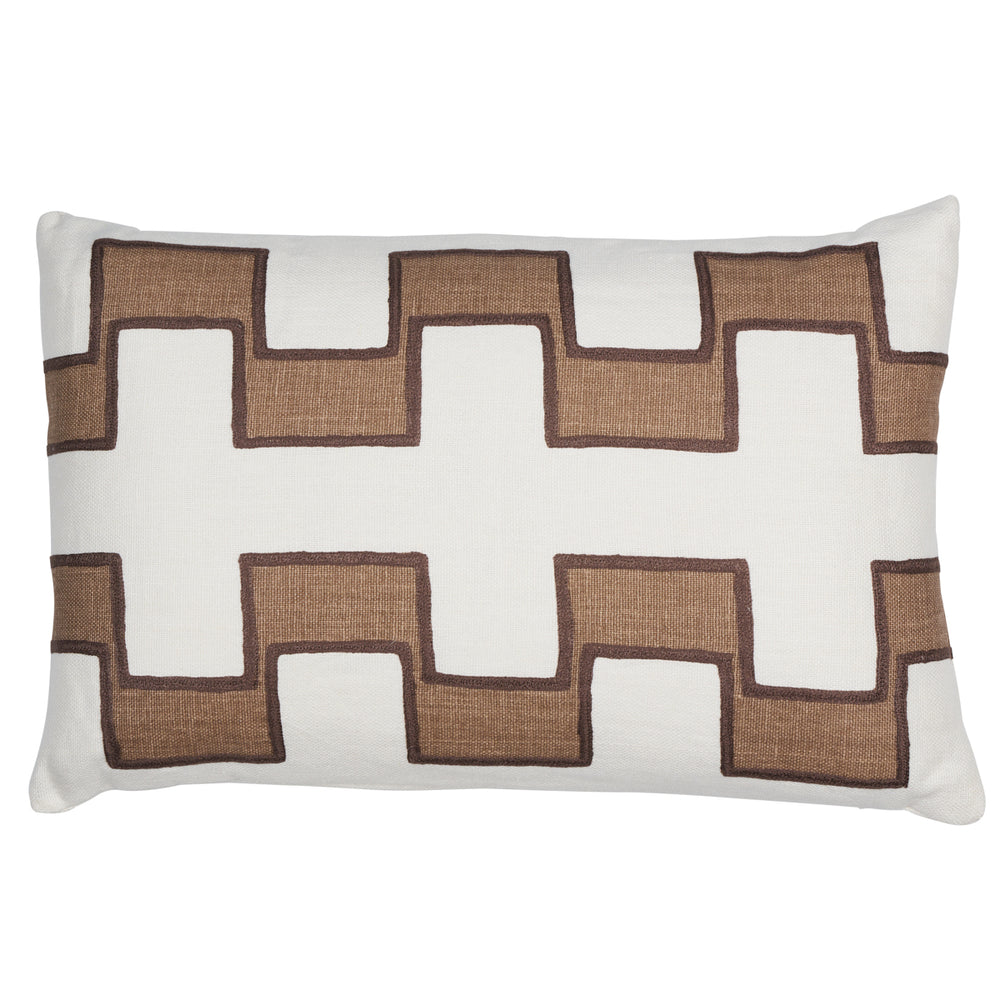 Dixon Embroidered Print Pillow | Neutral