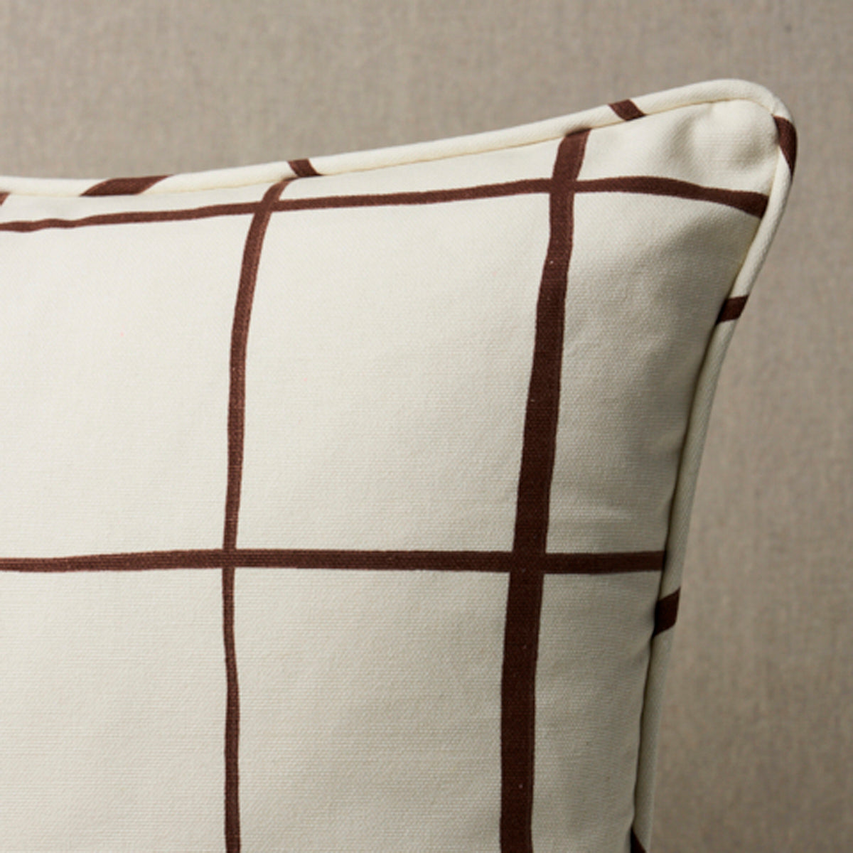 Painterly Windowpane Pillow | Brown
