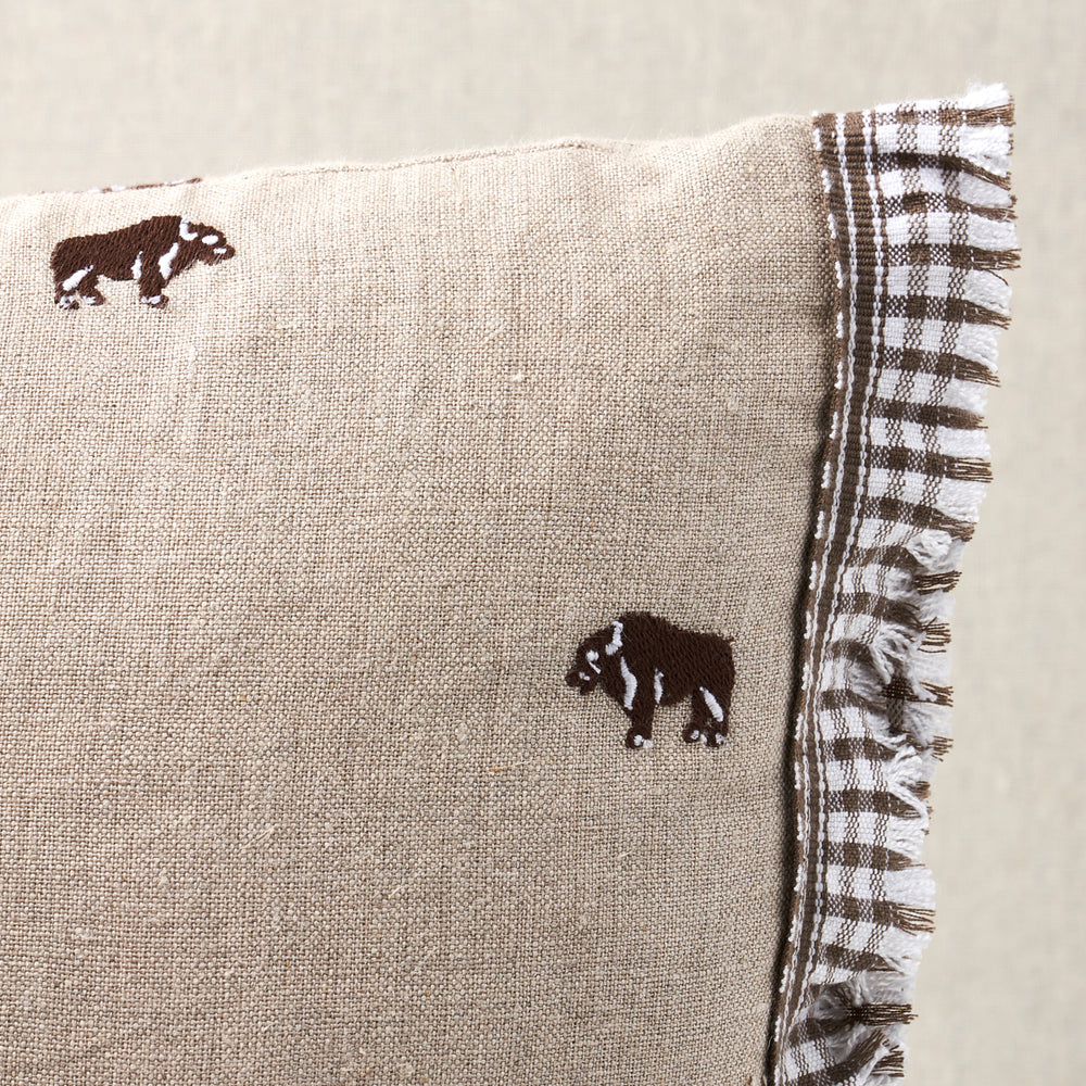 Cuscino ricamato Buffalo | Naturale