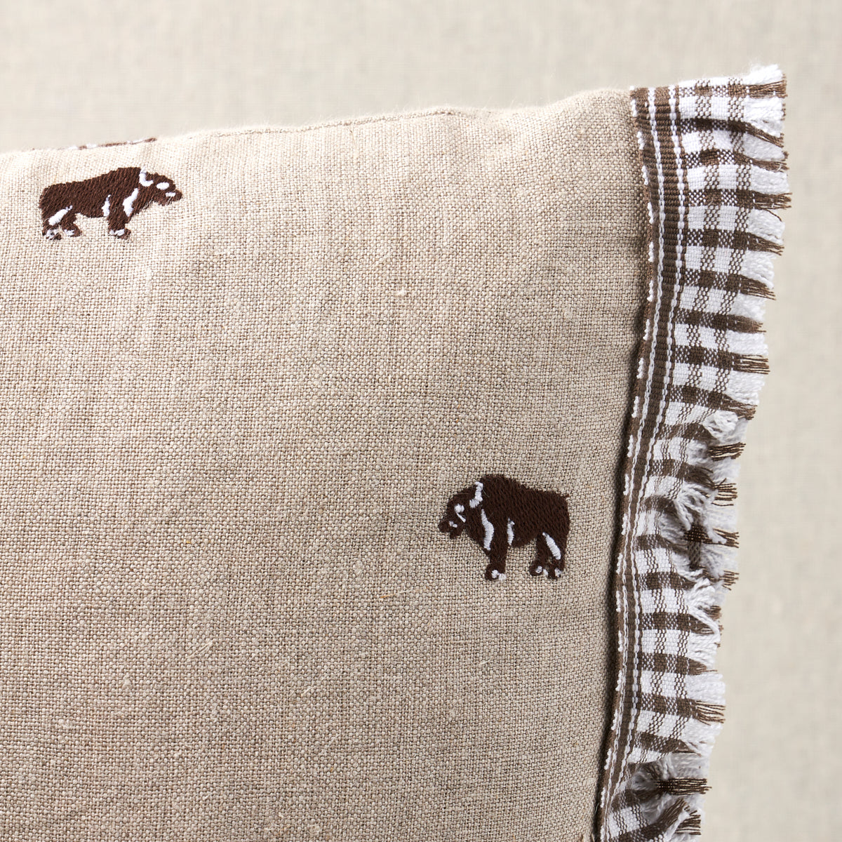 Cuscino ricamato Buffalo | Naturale
