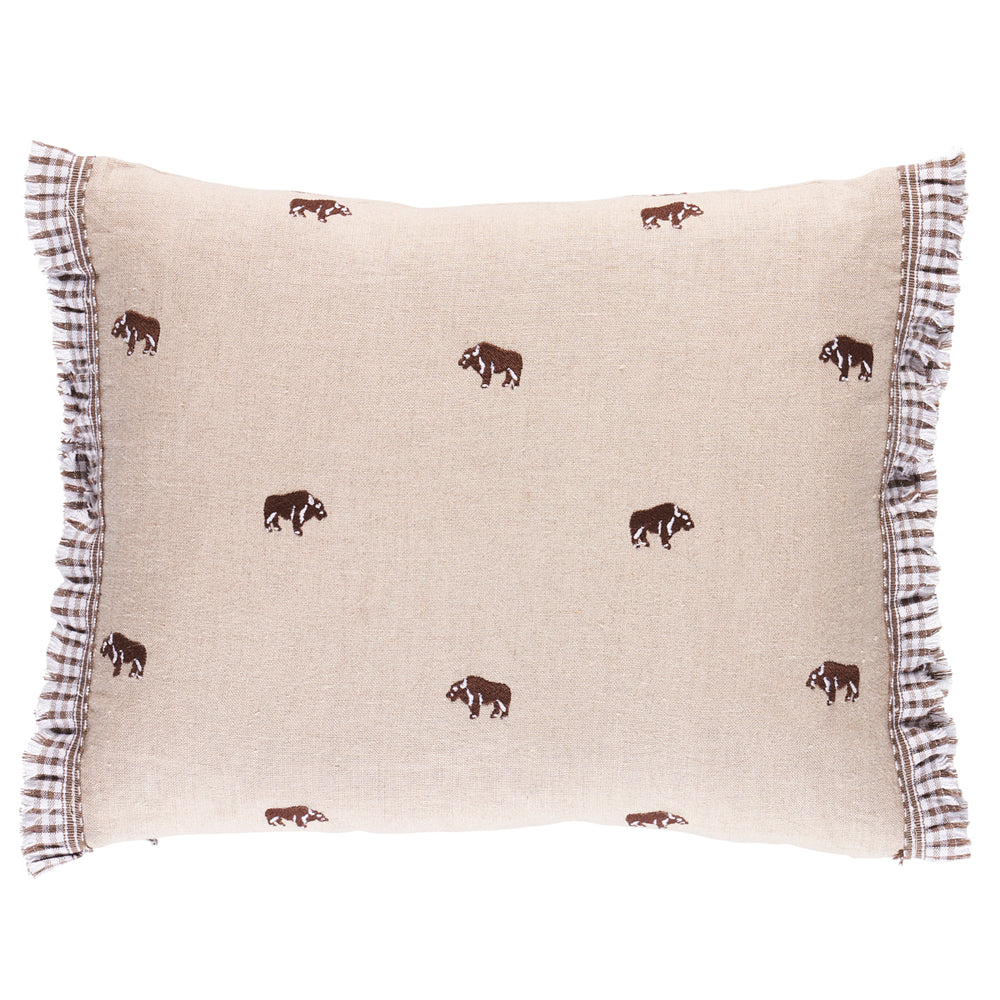Cuscino ricamato Buffalo | Naturale