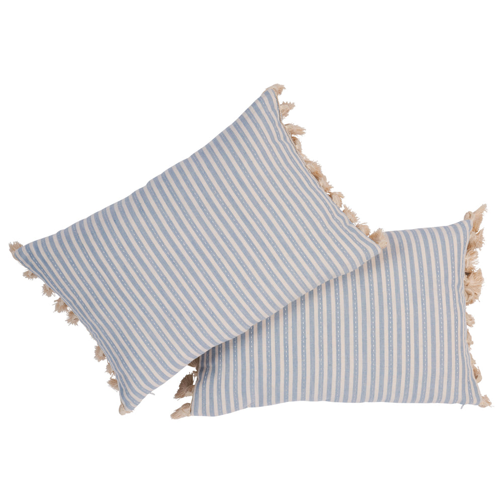 Cuscino a righe Mathis | Cielo