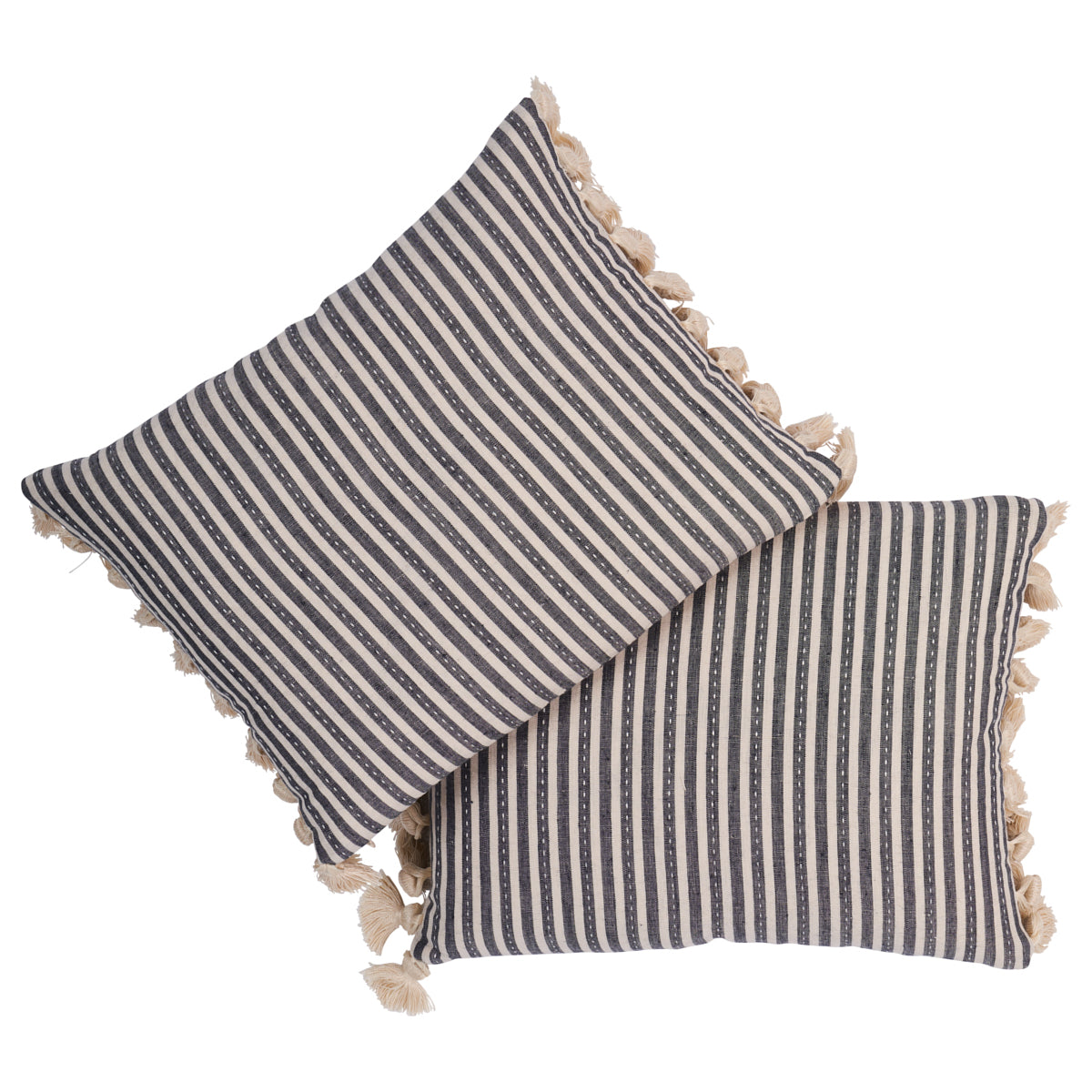 Cuscino a righe Mathis | Carbonio