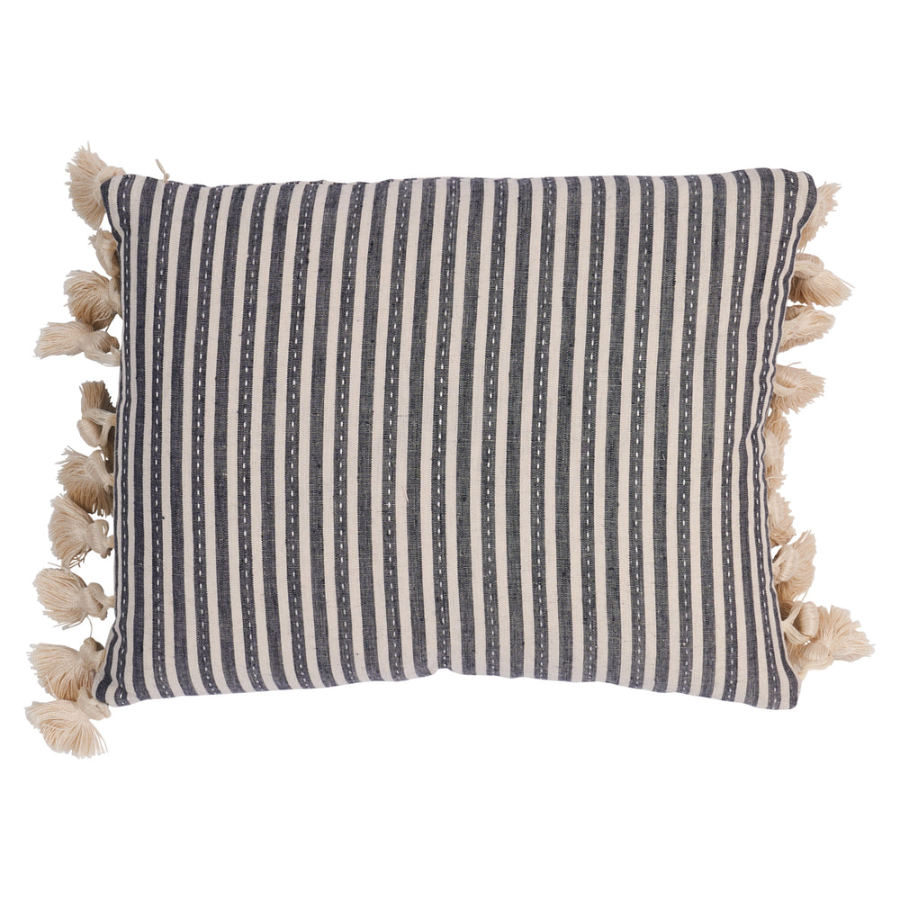 Cuscino a righe Mathis | Carbonio